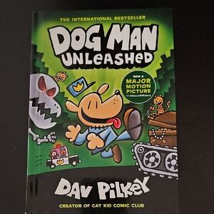 Dog Man Unleashed by - Green and Black Cover
